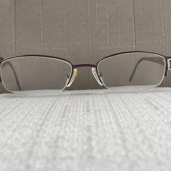 La Scala Women Eyeglasses Frame Half Rim Brown Tone Metal Glasses Frame 51]18 - Picture 12 of 13